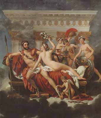 Jacques-Louis David Mars disarmed by venus and the three graces (mk02) Sweden oil painting art